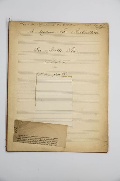 null MUSIC.

Musical manuscript of Arthur Maillé. "To Madame Ida Rubistein. The beautiful...