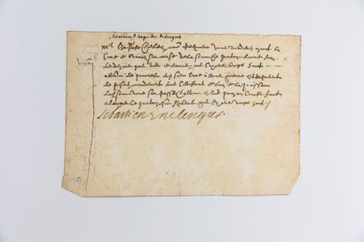 null ZAMET Sébastien [, 1588], évêque de Langres.

Pièce signée « Sebastien Ev de...
