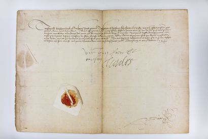 null CHARLES QUINT [Ghent, 1500 - Yuste, Extremadura, 1558], Emperor of Germany.

Letter...