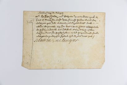 null ZAMET Sébastien [, 1588], évêque de Langres.

Pièce signée « Sebastien Ev de...