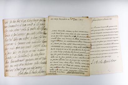  BOURBON - Famille 
Ensemble de 3 documents : 
1 lettre autographe signé Marie Anne...