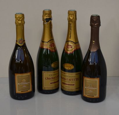 4 bouteilles comprenant : 2 CHAMPAGNE CHARLES...