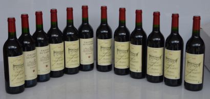 12 bottles : 9 bts CHAREAU CAZAU-MARTET 2000...
