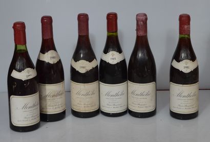  6 bouteilles MONTHELIE BOUZEAND 1985, 80, 81
