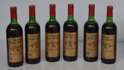 null 6 bouteilles CHÂTEAU CADET PONTET 1975 (NLB, début ép)