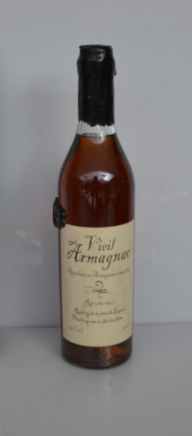 null 1 bouteille ARMAGNAC 1947 Lagan "50 ans de fût de chêne