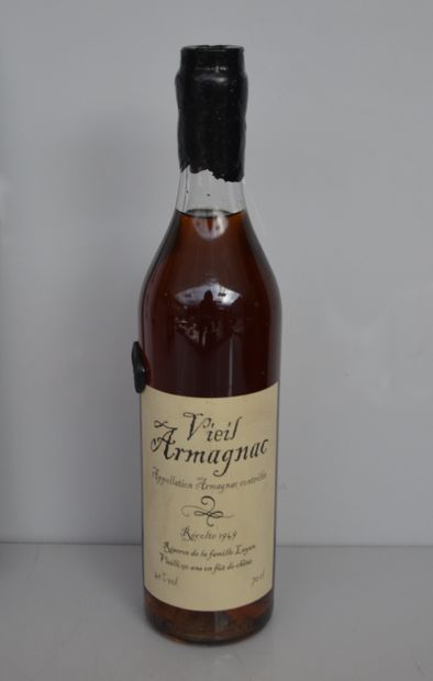 null 1 bouteille ARMAGNAC 1949 Lagan "50 ans de fût de chêne