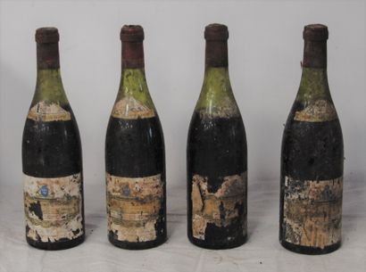 null 4 bouteilles VOSNE ROMANEE LES MALCONSORTS DOMAINE CLOS FRANTIN 1966 (2nlb,...