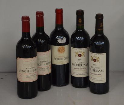 5 bouteilles : 2 CHÂTEAU FIEUZAL ROUGE 1995,...