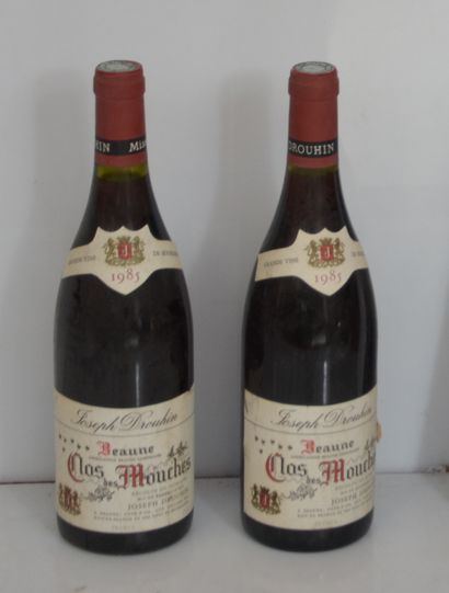 null 2 bouteilles BEAUNE CLOS DES MOUCHES DROUHIN 1985 (ea, rouge)