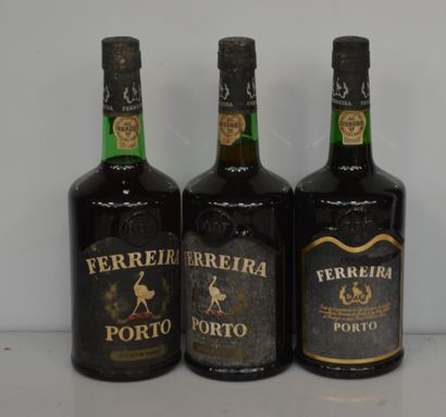 null 3 bottles PORTOS FERREIRA OLD TAWNY