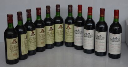 null 11 bottles : 7 bts CHÂTEAU LA ROSE PAUILLAC (5 of 82 and 2 of 70) and 4 bts...