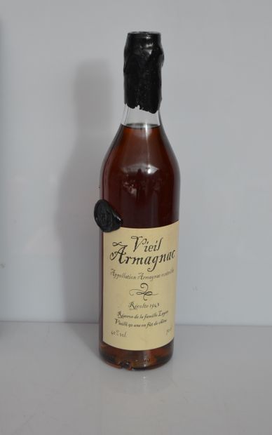  1 bouteille ARMAGNAC 1943 Lagan "50 ans de fût de chêne