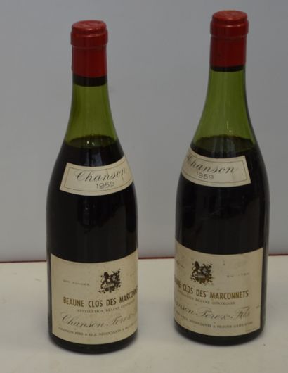 2 bouteilles BEAUNE CLOS DES MARCONNETS CHANSON...