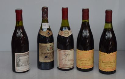 5 bottles : 2 bts POMMARD 1er Cru 1974 c....