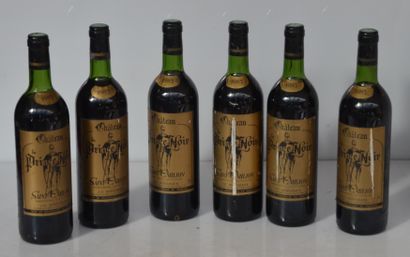 null 6 bottles CHÂTEAU DU PRINCE NOIR 1983 etq scratched