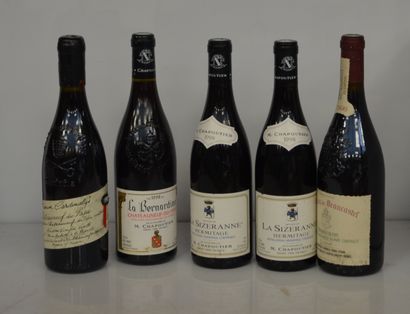 5 bouteilles : 2 HERMITAGE SIZERANNE 1998,...