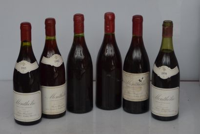 null 6 bottles MONTHELIE BOUZEAND 1979, 82, 85 and 3 without vintage