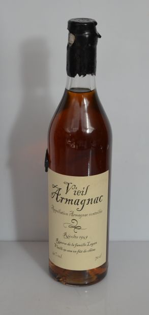  1 bouteille VIEIL ARMAGNAC 1949 Réserve de la Famille Lagan "50 ans fût de chên...