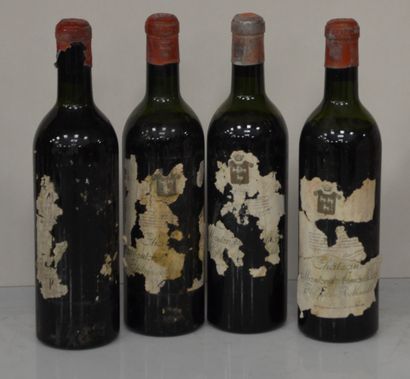 4 pieces CHT MOUTON ROTHSCHILD 1955 (tattered...