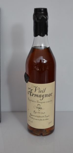 1 bouteille ARMAGNAC 1943 Lagan "50 ans de fût de chêne