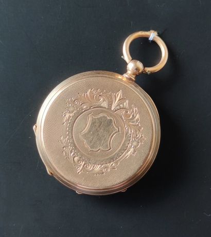 null Pocket watch, yellow gold case 750°/°°, mechanical movement with key (not guaranteed),...