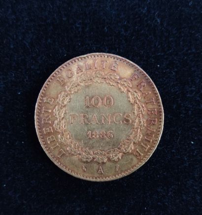  PIECE DE 100 francs or France, A, 1886, génie de Dupré