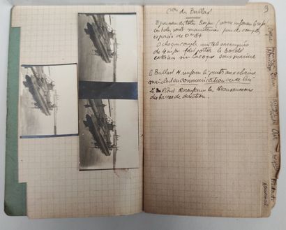 null Interesting handwritten notebook, having belonged to an ensign, having served...