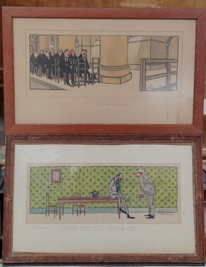 null Joseph HEMARD (1880-1961)

SET of 8 DRAWINGS in grease pencil and watercolor,...