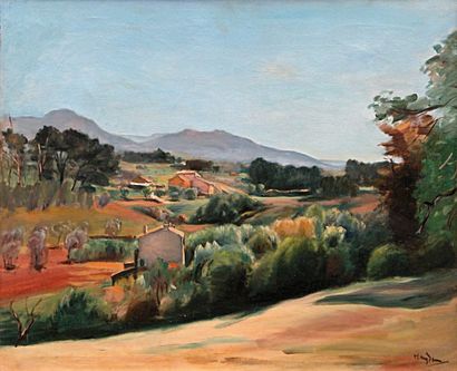 Henri HAYDEN (1883-1970) Hameau dans la vallée. Huile sur toile signée en bas à droite....