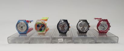 null 
SWATCH
Set of five BRACELETS WATCHES presented in their original transparent...