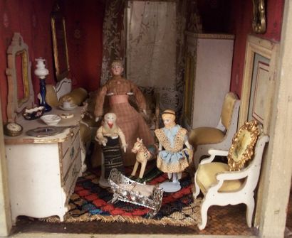 null 
Belle maison de poupée ancienne de la maison Christian HACKER avec intérieur...