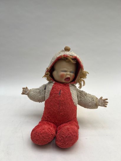 null 
Decorative doll in composition marked Raynal, with clothes H : 40 cm
PETITCOLLIN...