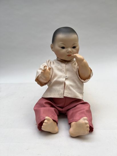  Decorative doll representing an ASIAN BABY marked ARMAND MARSEILLE, body in composition,...