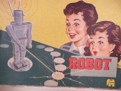  Boîte scientifique de questions et réponses avec un Robot miniature. (1940) complet....