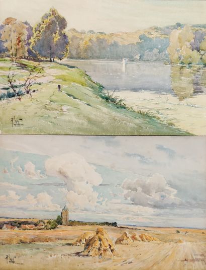  René LEVERD (1872-1938) Deux aquarelles ...