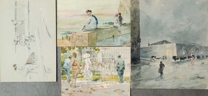 null 
René LEVERD (1872-1938)



Attelage et promeneurs le soir à Paris.

Aquarelle...