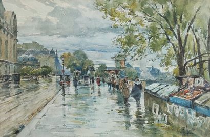 null 
René LEVERD (1872-1938)



walkers and animations on the quays in Paris near...