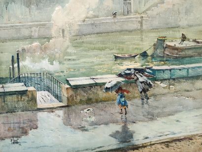 null 
René LEVERD (1872-1938)



Rainy day on the Seine in Paris, 1922.

Watercolor...