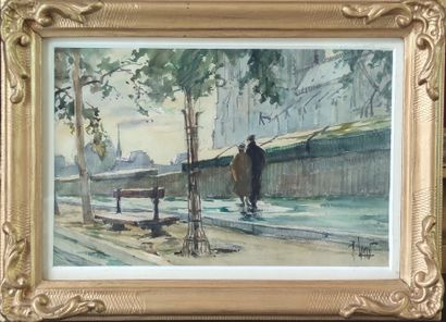 null 
René LEVERD (1872-1938)



Strollers on the footbridge near the Institute in...