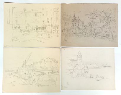 null 
René LEVERD (1872-1938)



Paysages divers.

Ensemble de huit dessins signées...