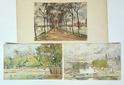  René LEVERD (1872-1938) Vues de Paris. Ensemble...