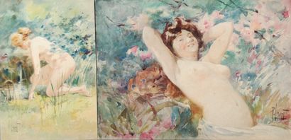 null 
René LEVERD (1872-1938)



Bather with her arms raised behind her head.

Watercolor...
