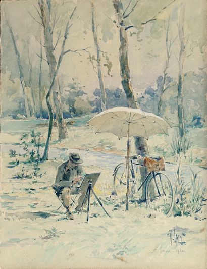 null 
René LEVERD (1872-1938)



Self-portrait of the painter on the ground, 1920.

Watercolor...
