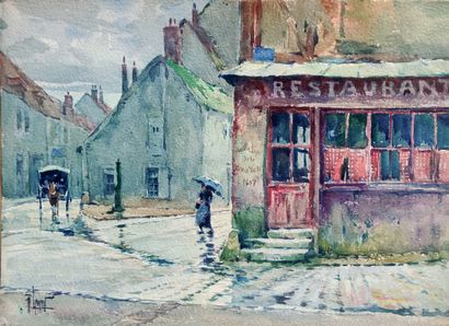 null 
René LEVERD (1872-1938)



Rainy day in Moret sur Loing.

Watercolor signed...