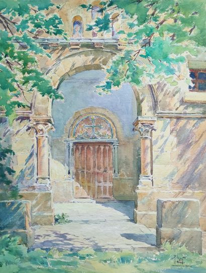 null 
René LEVERD (1872-1938)

The entrance to the chapel in Fontenay aux roses

Watercolor...