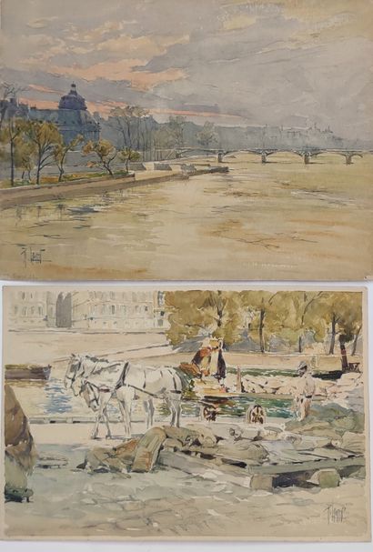 null 
René LEVERD (1872-1938) 



Attelage de transport de pierres à Paris.

Aquarelle...