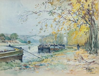 null 
René LEVERD (1872-1938)



Barge on the Seine at Saint-Mammès.

Watercolor...