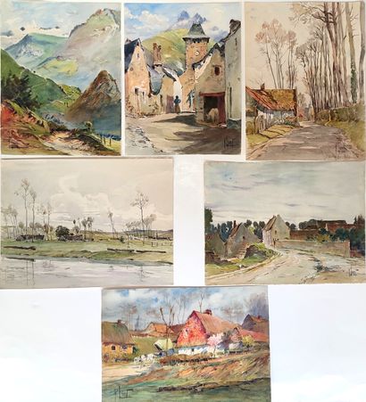 null 
René LEVERD (1872-1938)



Paysages divers.

Ensemble de six aquarelles signées.

Mesure...