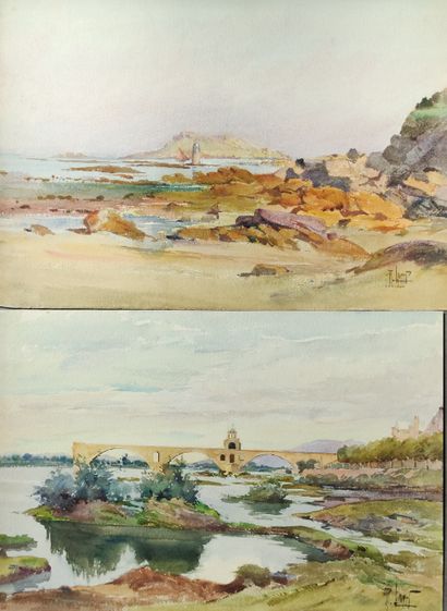 null 
René LEVERD (1872-1938)



Two watercolors :



View of the Saint Bénezet bridge...